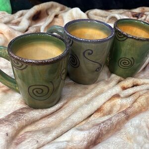 Ambrosia Green Swirl Mugs